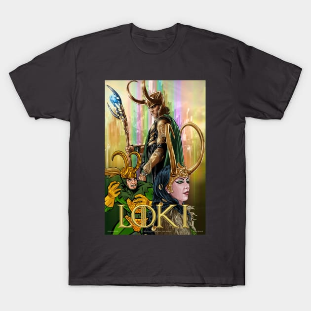 Loki Variants Illustration T-Shirt by Studiokm